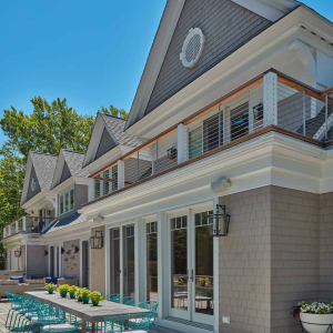 Lakefront multielevel decks