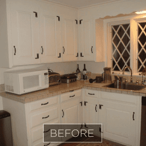 Before: Kitchen view to front of house