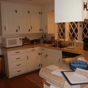 Before: Kitchen view to front window