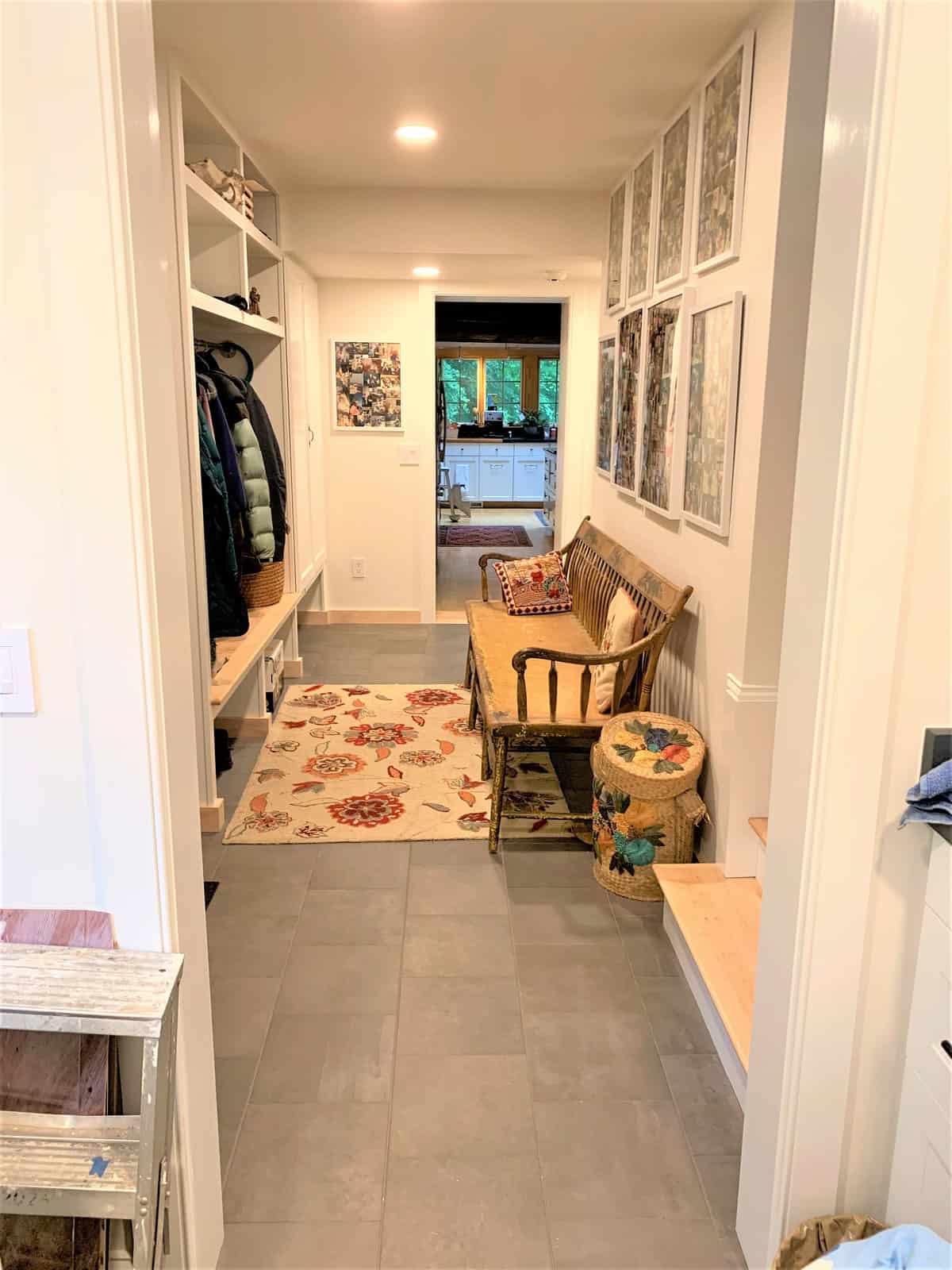 The entry includes a mudroom that can be accessed from both the old and the new spaces.