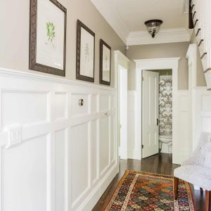 Front Hall with high wainscot paneling