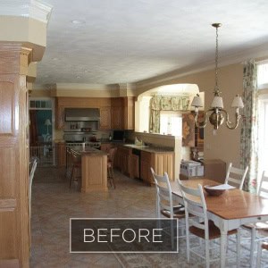 BEFORE-view from breakfast to kitchen