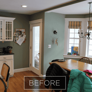 BEFORE Boxford Traditional Kitchen view to breakfast room