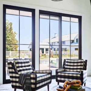 view of house from poolhouse lounge area