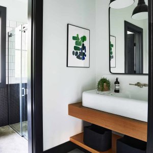 Poolhouse bath with shower