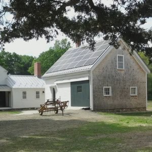 The carriage house is located between the barn and farmhouse.  Originally, it stored grain in addition to carriages