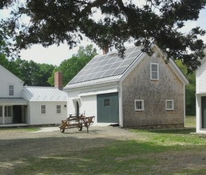 The carriage house is located between the barn and farmhouse.  Originally, it stored grain in addition to carriages