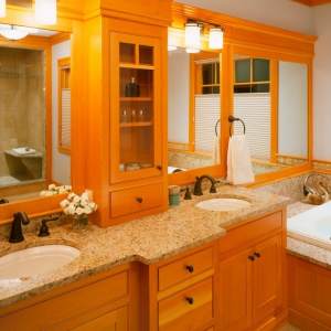 Maine Lakes Region Custom Home Master Bath