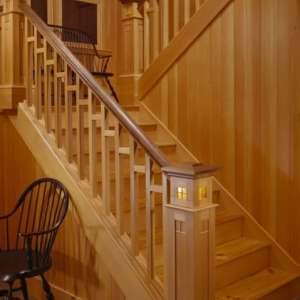Maine Lakes Region Custom Home Craftsman Style Staircase