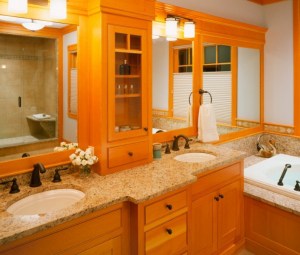 Maine Lakes Region Custom Home Master Bath