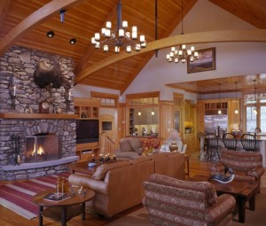 Maine Lakes Region Custom Home Living Room 2