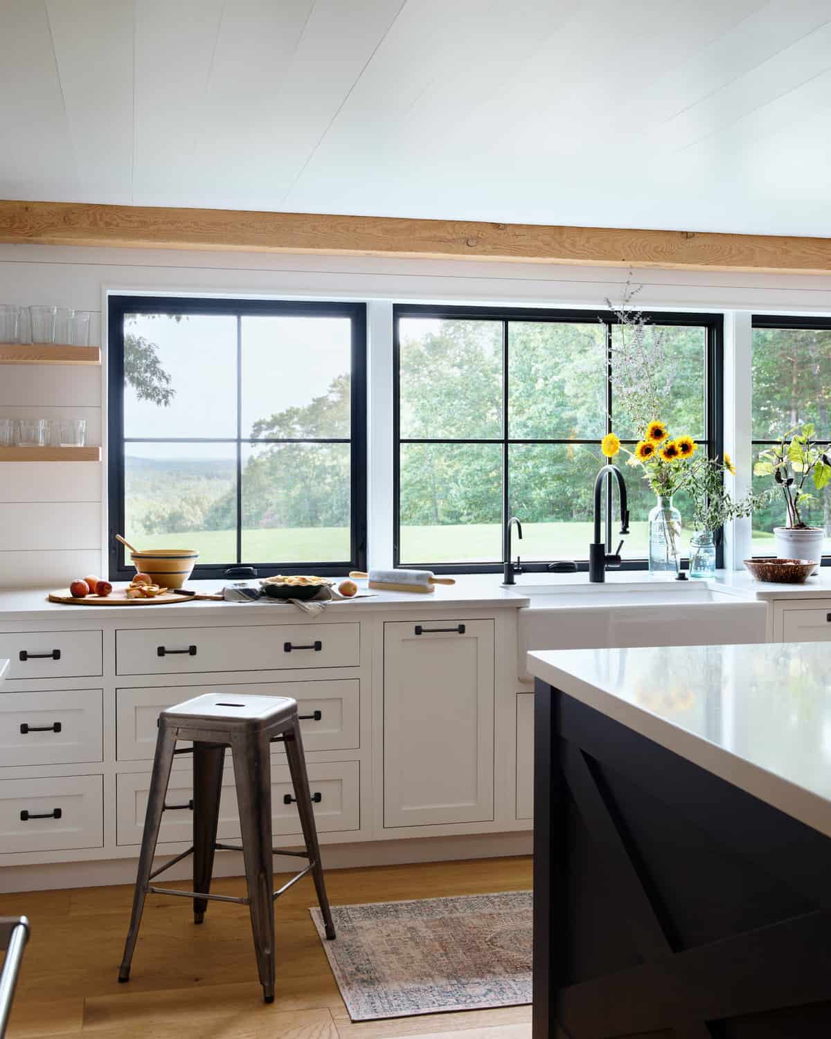 Counters were extended to the sill of the new windows, allowing for taller windows and more of a connection to the outdoors.