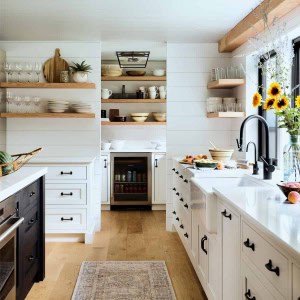 This kitchen was renovated as part of a whole house transformation.  A new walk-in pantry is tucked away where the original center chimney was removed.