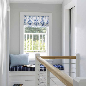 Second Floor landing with view to roof deck --original balusters were replaced with a cable rail, modernizing the staircase, allowing light to flow through.