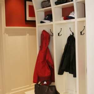 Hallway mudroom built-in