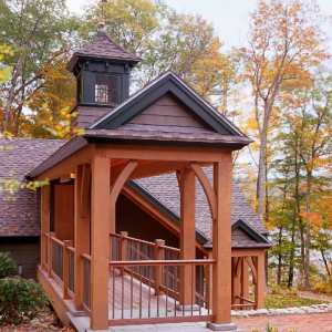 Maine Lake Home Bridge to Garage