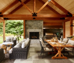 Outdoor Room with a Douglas Fir timber frame