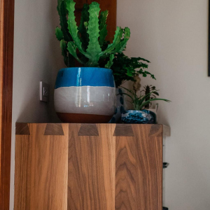 Sideboard walnut counter with dovetail joinery to match island