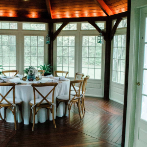 Three season room set for dining