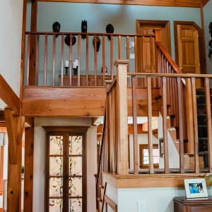 View from living room to second floor